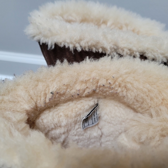 UGG Australia Messenger Pocket Chestnut Suede Shearling Fur Buckle Midcalf Boots - Picture 8 of 10